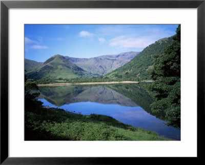 Mountains Reflected In Still Water Of The Lake, Brothers Water, Lake District, Cumbria, England by David Hunter Pricing Limited Edition Print image