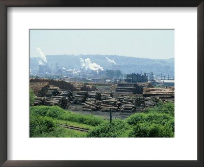 Smoking Sawmill And Stacked Logs by Rich Reid Pricing Limited Edition Print image