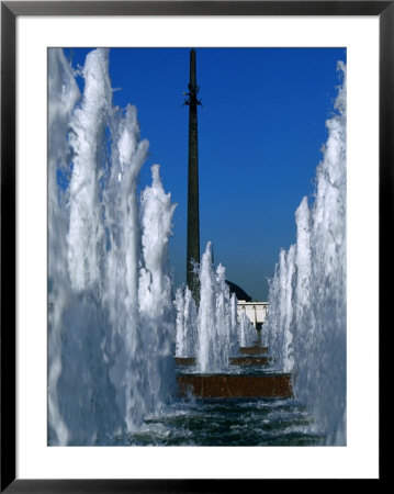 Fountains And Obelisk In Victory Park (Park Pobedy), Moscow, Russia by Jonathan Smith Pricing Limited Edition Print image