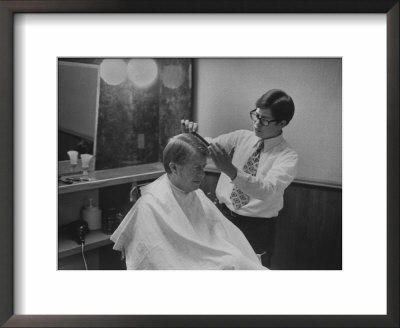 Gov. Jimmy Carte Receiving A Hair Cut by Stan Wayman Pricing Limited Edition Print image