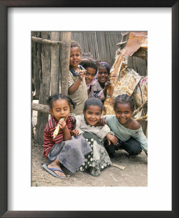 Village Children In Bati, Northern Highlands, Ethiopia, Africa by Tony Waltham Pricing Limited Edition Print image