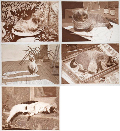 Les 5 Chats by Bernard Galland Pricing Limited Edition Print image