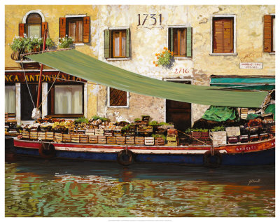Il Mercato Gallegiante A Venezia by Guido Borelli Pricing Limited Edition Print image