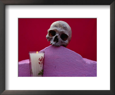 Detail Of Tomb With Skull And Candle At Muna, Yucatan, Mexico by Jeffrey Becom Pricing Limited Edition Print image