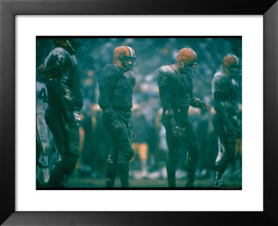 Cleveland Browns Jim Houston, Paul Wiggin, Dick Modzelweski And Walter Johnson At Municipal Stadium by Art Rickerby Pricing Limited Edition Print image
