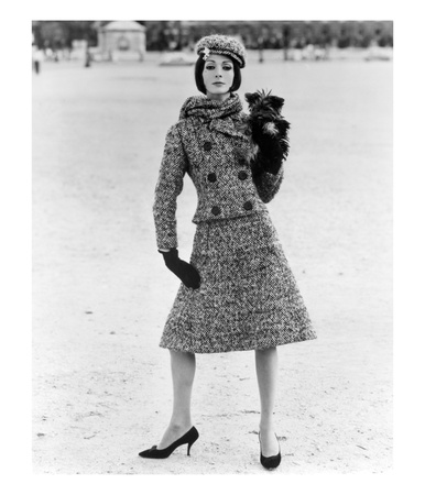 Christian Dior Tweed Suit With Cap And Scarf, 1961 by John French Pricing Limited Edition Print image