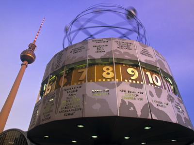 Universal Clock, Alexanderplatz, Berlin, Germany by Walter Bibikow Pricing Limited Edition Print image