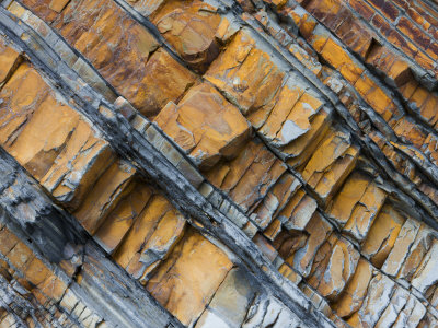 Rock Strata In Cliffs At Sandymouth, Cornwall, England by Adam Burton Pricing Limited Edition Print image