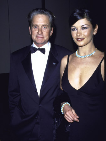 Actors Michael Douglas And Girlfriend Catherine Zeta-Jones At Amfar's Seasons Of Hope Benefit by Dave Allocca Pricing Limited Edition Print image