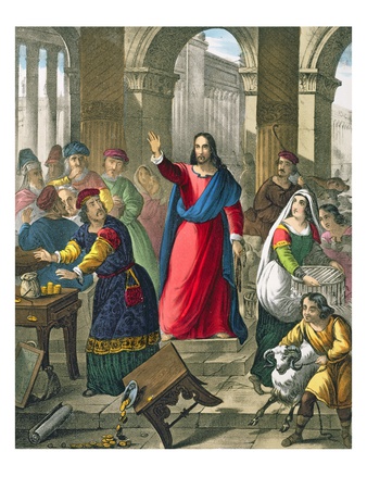 Christ Cleanses The Temple, From A Bible Printed By Edward Gover, 1870'S by Siegfried Detler Bendixen Pricing Limited Edition Print image