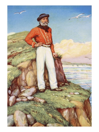 Giuseppe Garibaldi On A Cliff-Ledge On The Island Of Caprera, Gazing Out Towards Italy by Arthur A. Dixon Pricing Limited Edition Print image