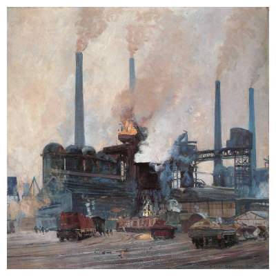 Blast Furnace Of Hoesch Steel by Eugen Bracht Pricing Limited Edition Print image