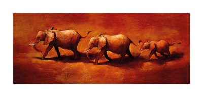 Three African Elephants by Jonathan Sanders Pricing Limited Edition Print image
