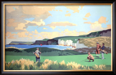 Golf In Northern Ireland, Lms Poster, Circa 1925 by Norman Wilkinson Pricing Limited Edition Print image