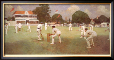 Kent V Lancashire At Canterbury, 1906 by Albert Chevallier Tayler Pricing Limited Edition Print image