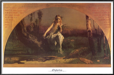 Ophelia, 1851-53 by Arthur Hughes Pricing Limited Edition Print image