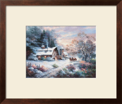 Snowy Evening Outing by James Lee Pricing Limited Edition Print image