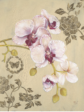Gold Leaf And Orchid I by Stefania Ferri Pricing Limited Edition Print image