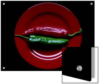 Two Peppers, Green And Red, Side By Side by I.W. Pricing Limited Edition Print image