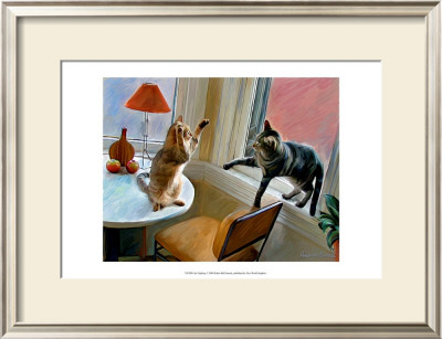 Cats Fighting by Robert Mcclintock Pricing Limited Edition Print image