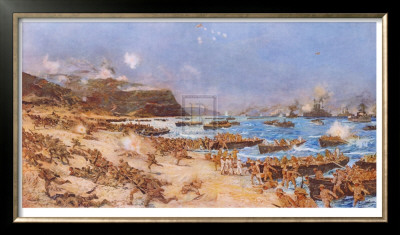 The Landing At Anzac, 25Th April 1915 by Charles Edward Dixon Pricing Limited Edition Print image