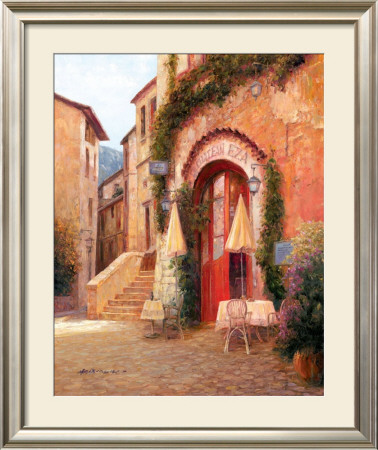 Eze Village Café France by Haixia Liu Pricing Limited Edition Print image