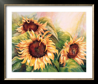 Sunflower Trio by Renée Mizgala Pricing Limited Edition Print image
