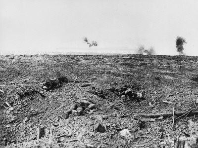 The Battlefield At Courcelette, Strewn With The Victims Of Combat by Robert Hunt Pricing Limited Edition Print image