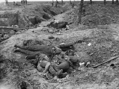 German Dead At The Sunken Road In Guillemont, During The Battle Of The Somme by Robert Hunt Pricing Limited Edition Print image