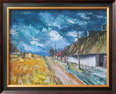 Thatched Cottages At The Roadside by Maurice Vlaminck Pricing Limited Edition Print image