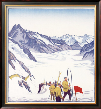 Switzerland, Vii Summer Glacier Ski by Emil Cardinaux Pricing Limited Edition Print image