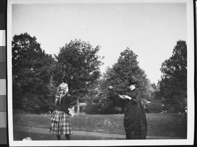 Young Zelma Levison And Her Aunt, Jo Grimwood Throwing A Ball In Prospect Park, Brooklyn, Ny by Wallace G. Levison Pricing Limited Edition Print image