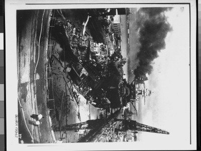 Wrecked Uss Downes, Uss Cassin And Uss Pennsylvania After Japanese Attack On Pearl Harbor by H.S. Fawcett Pricing Limited Edition Print image