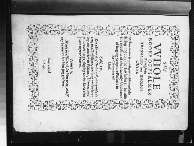 Title Page Of 1640 Edition Of The Whole Booke Of Psalms, New York Public Library by Alfred Eisenstaedt Pricing Limited Edition Print image