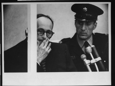 Nazi War Criminal Adolf Eichmann Looking Toward Attorneys' Table During Trial by Gjon Mili Pricing Limited Edition Print image