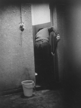 Nazi War Criminal Adolf Eichmann Mopping Floor Of His Cell At Djalameh Jail by Gjon Mili Pricing Limited Edition Print image