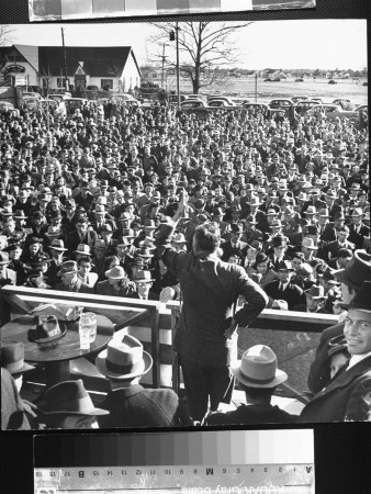 Earl Long Speaking To The Large Crowd At The Barbecue by David Scherman Pricing Limited Edition Print image