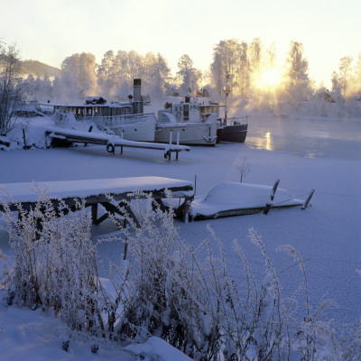 Snowy Harbor by Lars Dahlstrom Pricing Limited Edition Print image
