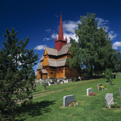 Church Ringebu Stavkyrka, Gudbrandsdalen, Norway by Lars Dahlstrom Pricing Limited Edition Print image