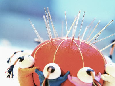 A Pin Cushion With Pins In It by Atli Mar Pricing Limited Edition Print image