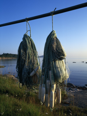 Fishing Nets Hanging On A Pole by Anders Tukler Pricing Limited Edition Print image