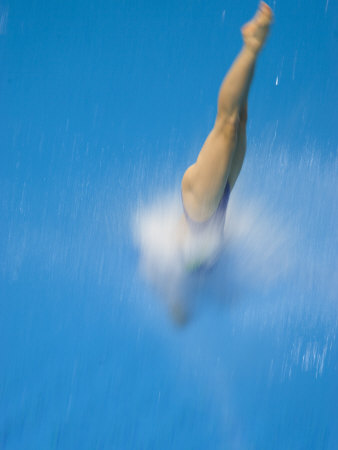 Women Diver Plunging Into The Surface Of The Water, Athens, Greece by Paul Sutton Pricing Limited Edition Print image