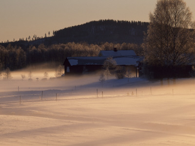 House On A Snow Covered Landscape by Gunnar Larsson Pricing Limited Edition Print image