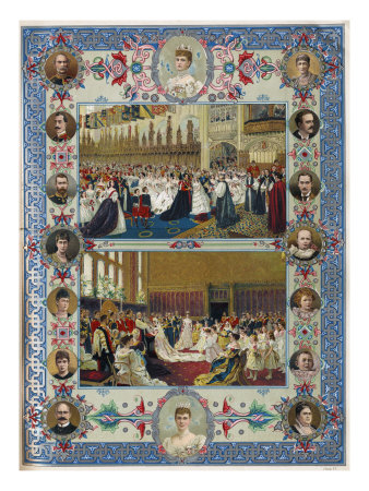 Weddings Of Queen Victoria's Son To Princess Alexandra Of Denmark And Grandson To Princess Mary by John Rae Pricing Limited Edition Print image