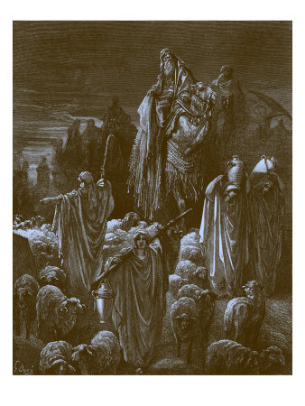 Jacob Travelling Into Egypt (Genesis 46 : 6) by Gustave Dore Pricing Limited Edition Print image