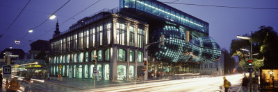 Kunsthaus Lmg Graz, Graz Austria, Overview Dusk, Architect: Peter Cook And Colin Fournier by Peter Durant Pricing Limited Edition Print image