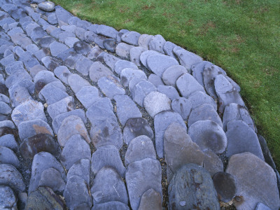 Slate Path And Grass In The Swimmer, A Japanese Inspired Landscape By Tony Heywood by Clive Nichols Pricing Limited Edition Print image