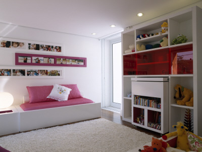 The Big White House, Sao Paulo, Childrens' Room With Toy Storage, Architect: Marcio Kogan by Alan Weintraub Pricing Limited Edition Print image