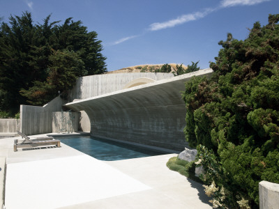 Beyer House, Malibu, California, Terrace With Pool And Sea Wall, Architect: John Lautner by Alan Weintraub Pricing Limited Edition Print image