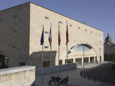 Palacio De Congresos Y Exposiciones From Plaza De San Bartholome, Salamanca, Castilla Y Leon, Spain by David Borland Pricing Limited Edition Print image